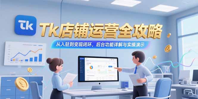 （15345期）Tk店铺运营全攻略，从入驻到变现闭环，后台功能详解与实操演示