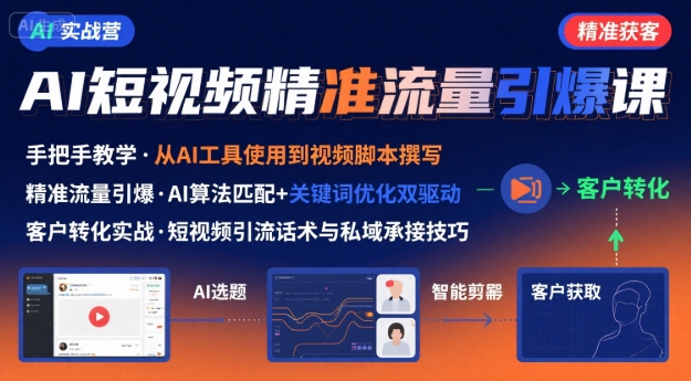 AI+短视频引爆精准客户实战营，手把手教你引爆Ai短视频精准流量