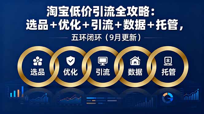 （16009期）淘宝低价引流全攻略：选品＋优化＋引流＋数据＋托管，五环闭环（9月更新）