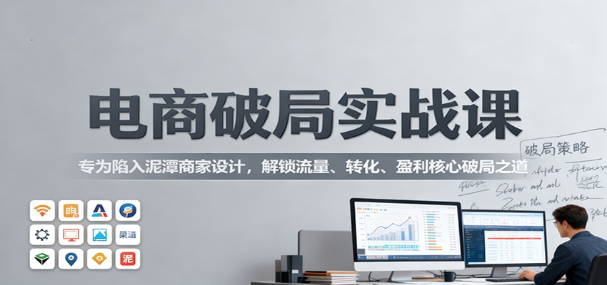 电商破局实战课：专为陷入泥潭商家设计，解锁流量、转化、盈利核心破局之道