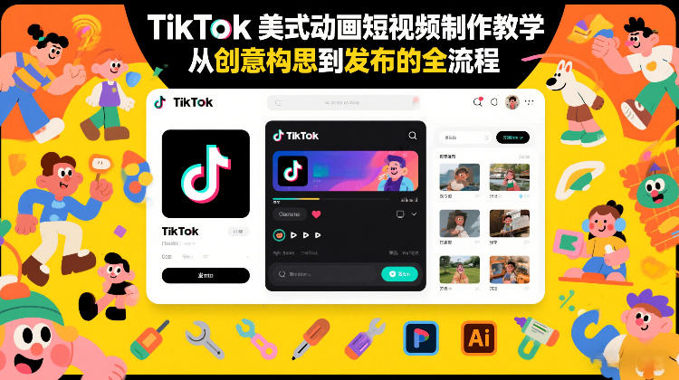 TikTok美式动画短视频制作教学，从创意构思到发布的全流程