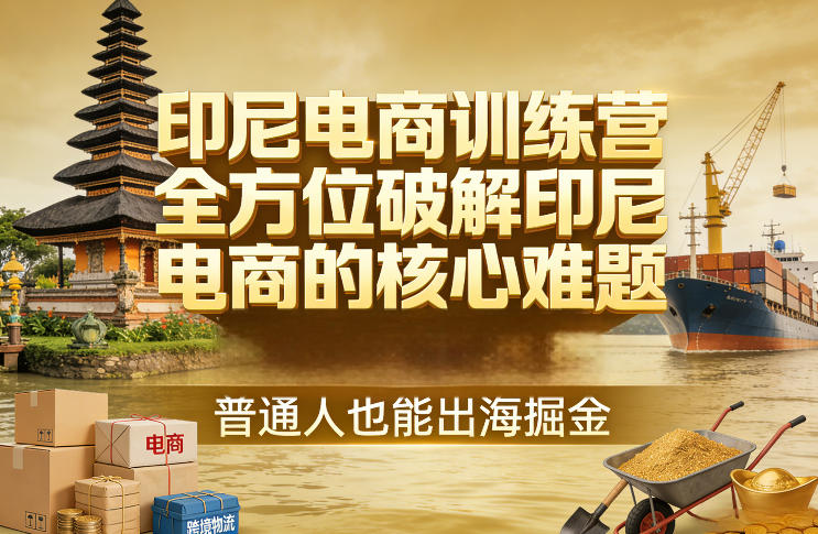 印尼电商训练营，全方位破解印尼电商的核心难题，普通人也能出海掘金