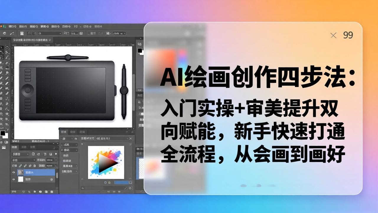 （18166期）AI绘画创作四步法：入门实操+审美提升双向赋能，新手快速打通全流程，从会画到画好