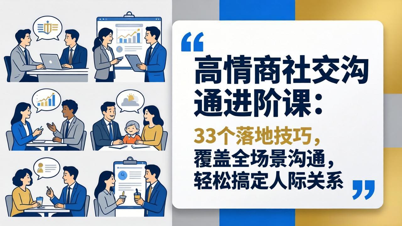 （18176期）高情商社交沟通进阶课：33个落地技巧，覆盖全场景沟通，轻松搞定人际关系