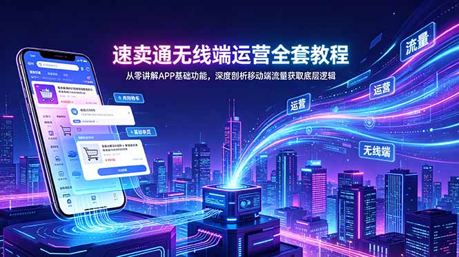 (18904期)速卖通无线端运营全套教程,从零讲解APP基础功能,深度剖析移动端流量获取底层逻辑