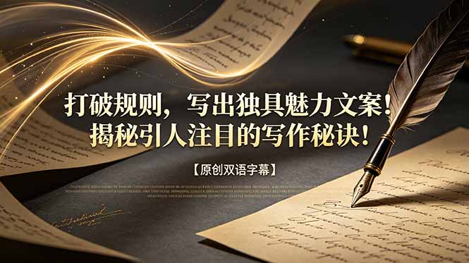 (18971期)打破规则,写出独具魅力文案!揭秘引人注目的写作秘诀!【原创双语字幕】