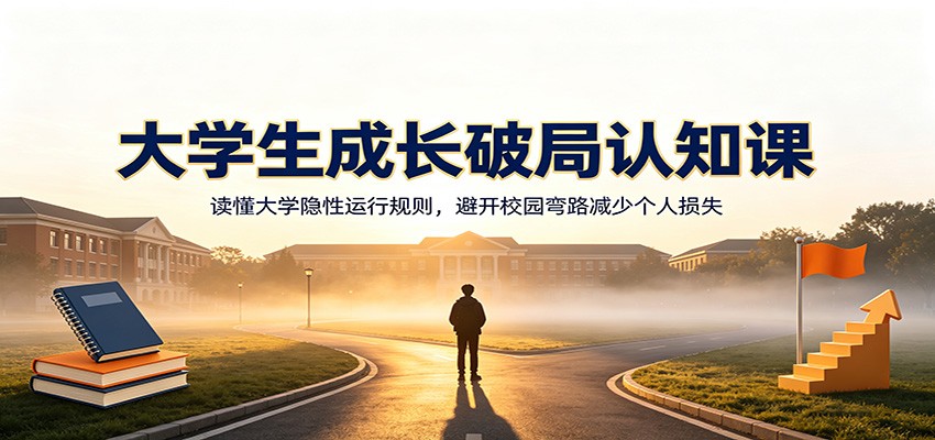 大学生成长破局认知课：读懂大学隐性运行规则，避开校园弯路减少个人损失