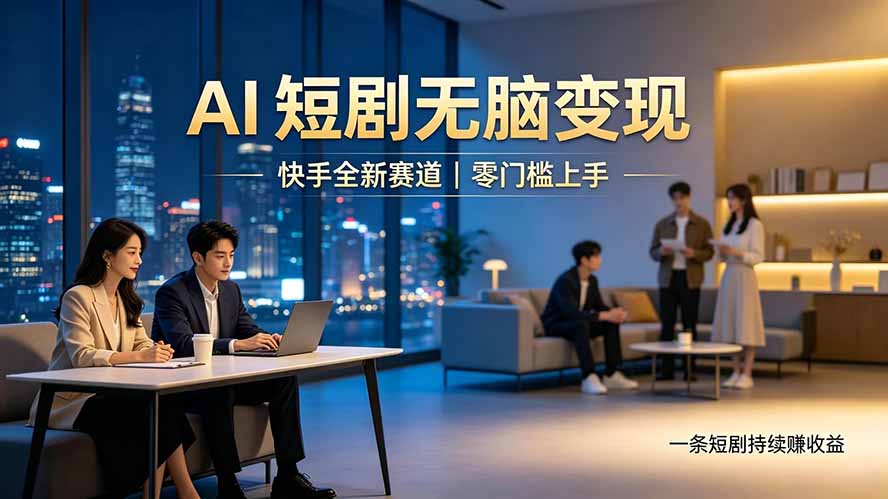 (19577期)别乱找副业了,快手 AI 短剧零门槛长久被动增收