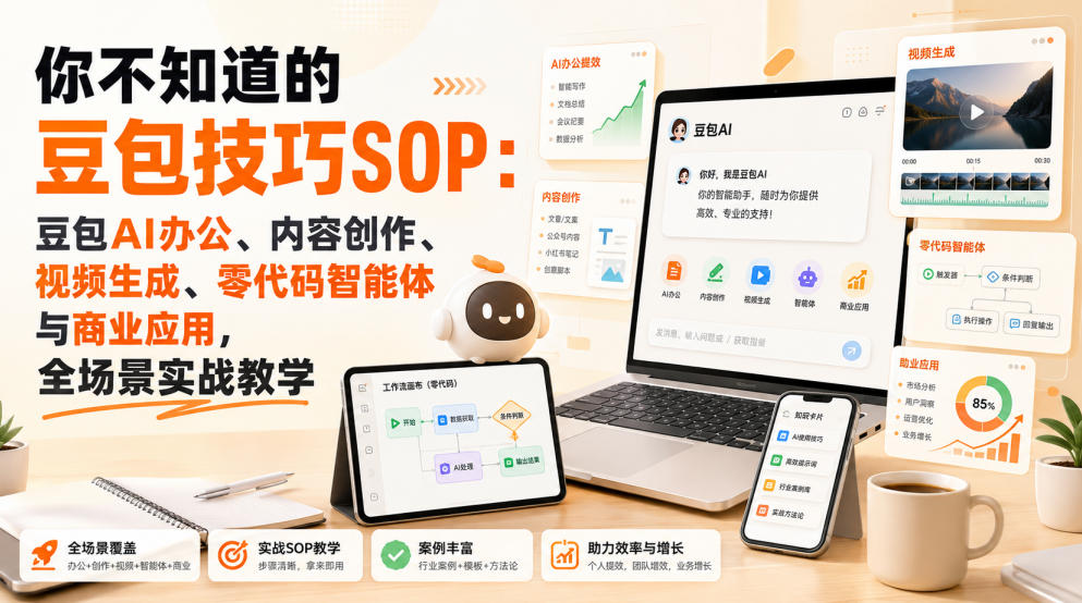 你不知道的豆包技巧SOP：豆包AI办公、内容创作、视频生成、零代码智能体与商业应用，全场景实战教学