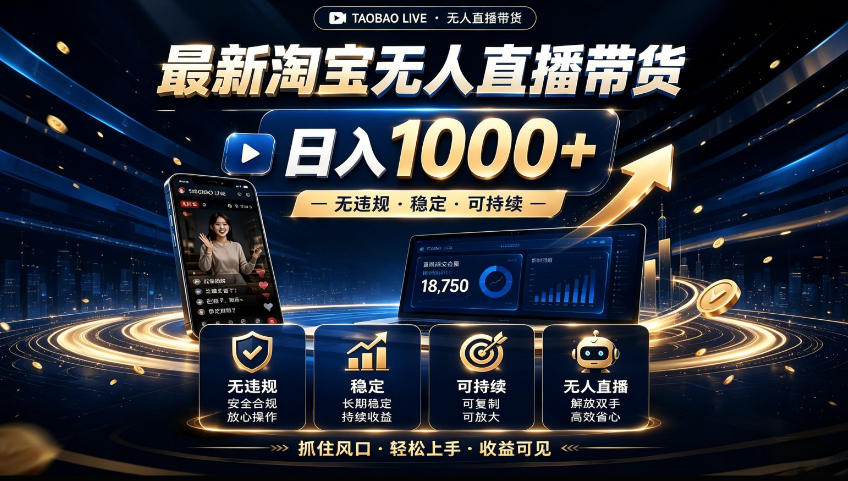 2026淘宝无人直播15.0，独家新技术，不用露脸、不用熬夜，自动直播自动出单，25小时卖17W