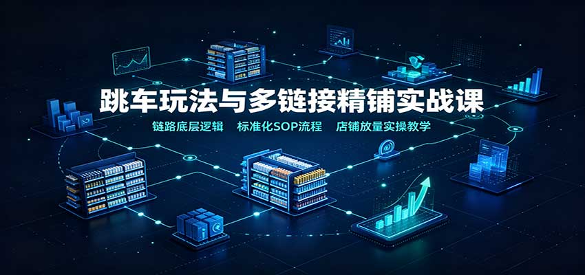 跳车玩法与多链接精铺实战课:链路底层逻辑,标准化SOP流程,店铺放量实操教学
