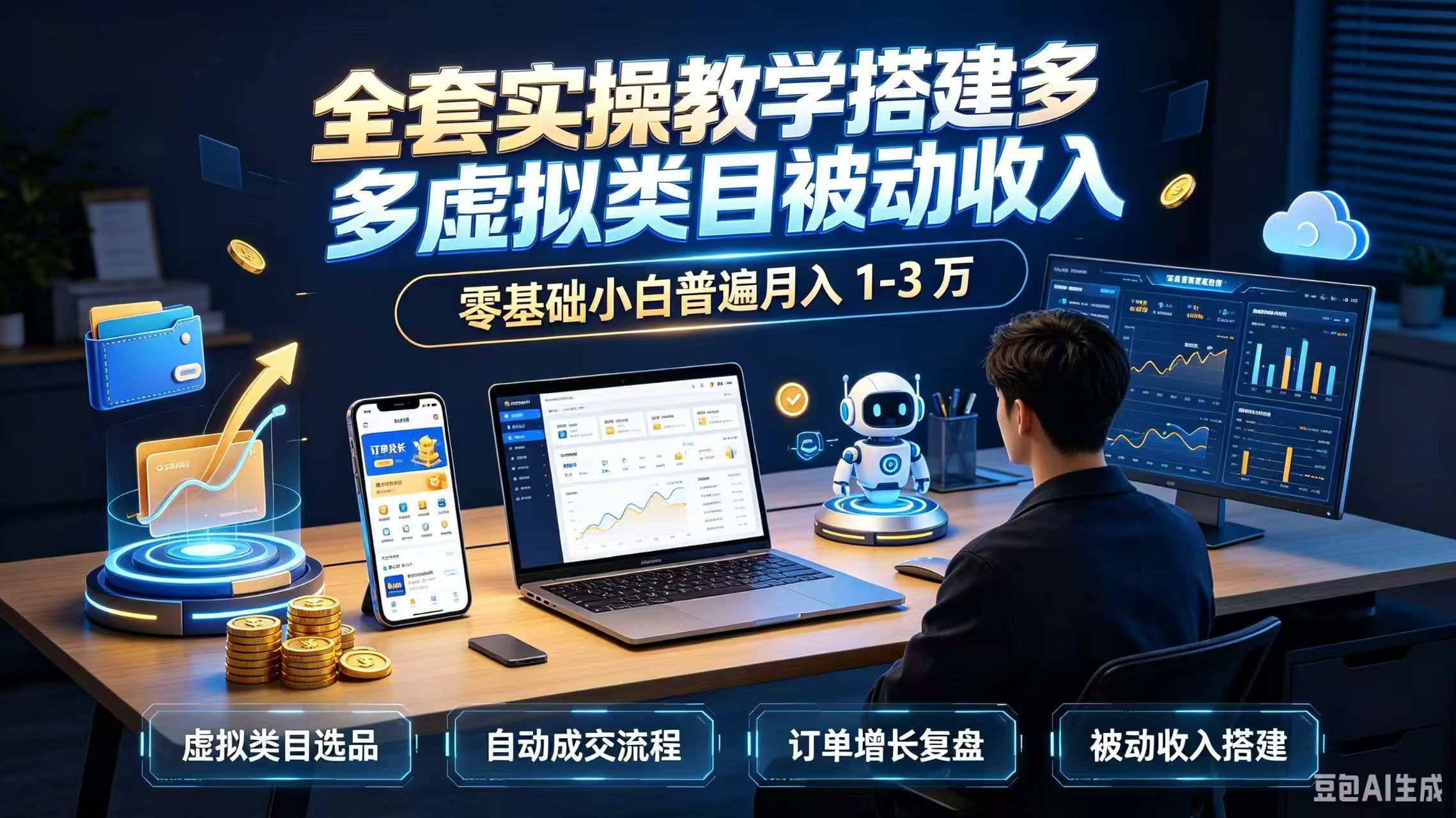 (20076期)全套实操教学搭建多多虚拟类目被动收入,零基础小白普遍月入 1-3 万