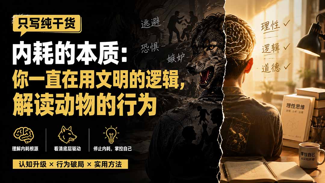 （19849期）付费文章：只写纯干货-内耗的本质：你一直在用文明的逻辑，解读动物的行为