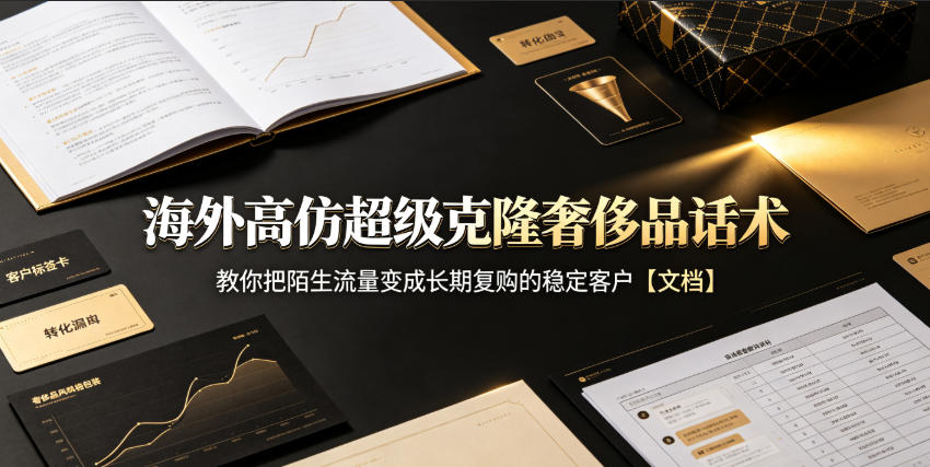 海外高仿超级克隆奢侈品话术,教你把陌生流量变成长期复购的稳定客户【文档】