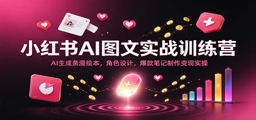 小红书AI图文实战训练营：AI生成条漫绘本，角色设计，爆款笔记制作变现实操
