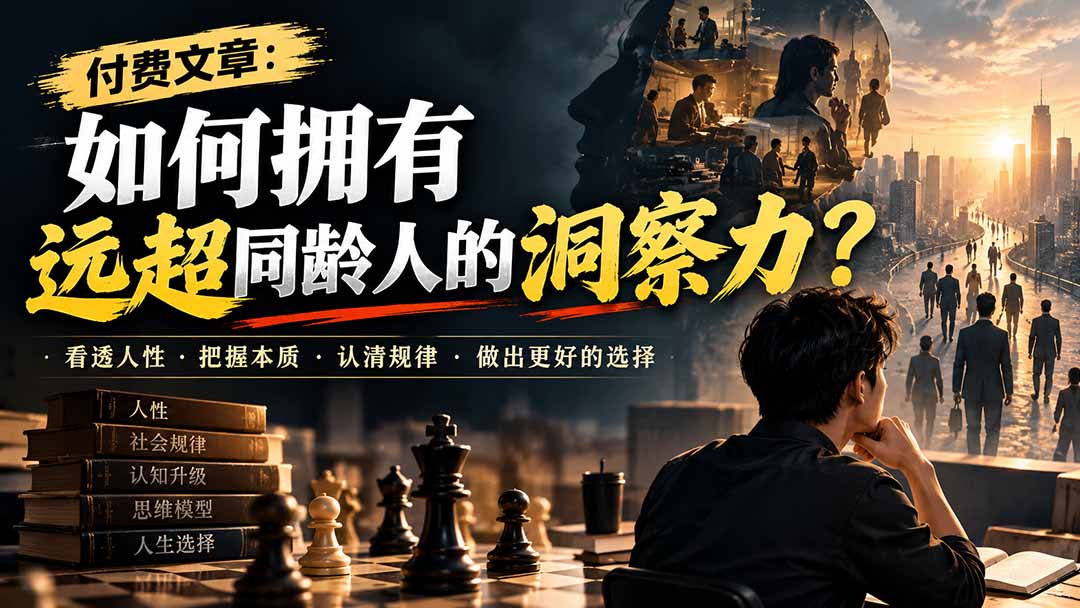 (20976期)付费文章:如何拥有远超同龄人的洞察力?
